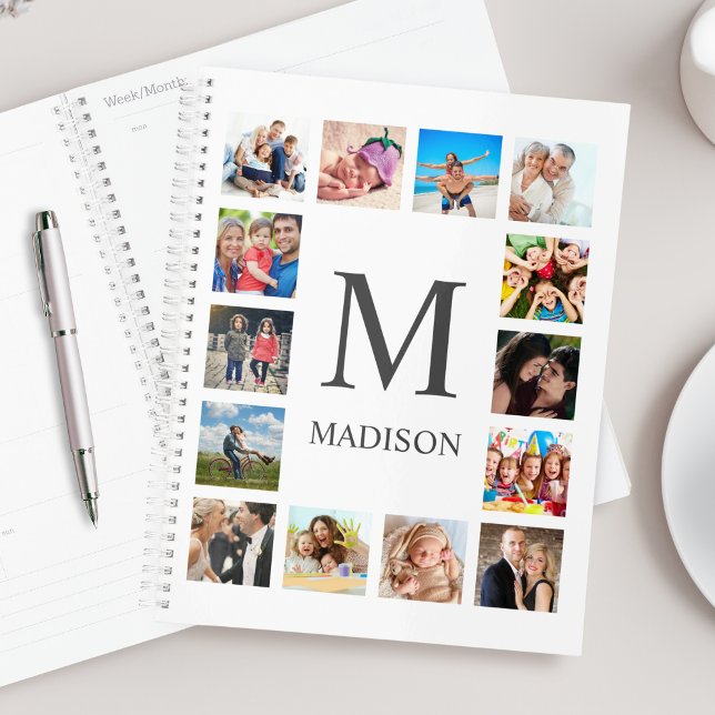 Custom Family Photo Collage Personalised White Planner (Creator Uploaded)