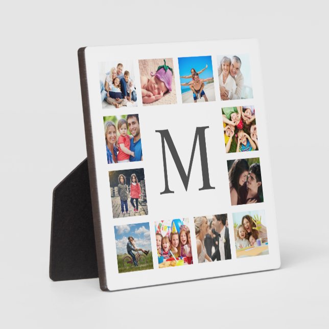 Custom Family Photo Collage Personalised White Plaque (Front)