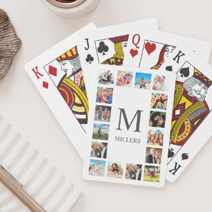 Custom Family Photo Collage Personalised White Playing Cards