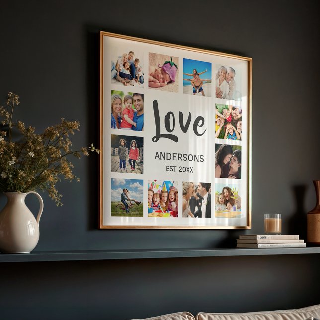 Custom Family Photo Collage Personalised White Poster (Creator Uploaded)