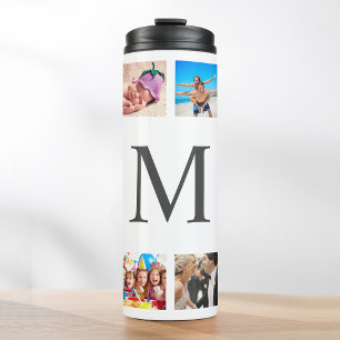 Custom Family Photo Collage Personalised White Thermal Tumbler