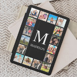 Custom Family Photo Collage Personalized Black iPad Air Cover<br><div class="desc">Create your own personalized 16 photo collage,  ipad smart cover background. The ipad smart cover face also features your monogram. Add your favorite photos,  designs or artworks to create something really unique.</div>