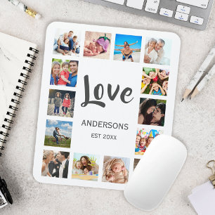 Custom Family Photo Collage Personalized White Mouse Pad