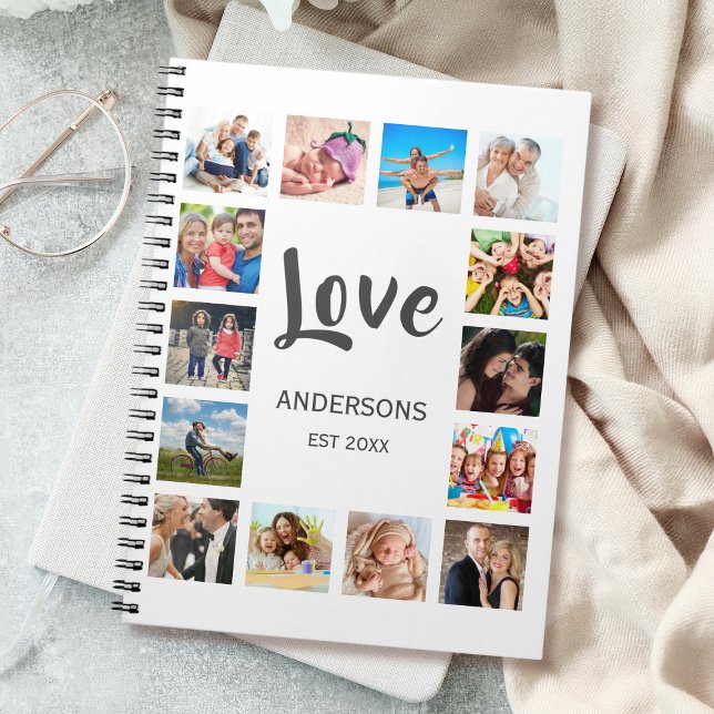 Custom Family Photo Collage Personalized White Notebook (Creator Uploaded)