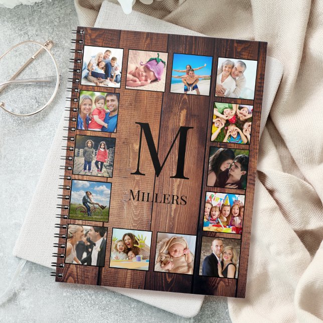 Custom Family Photo Collage Reclaimed Wood Notebook (Creator Uploaded)