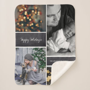Custom Family Photo Collection collage Sherpa Blanket