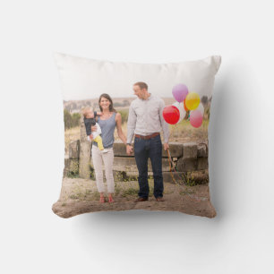 Custom Family Photo Double Sided Throw Pillow