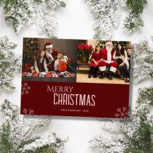 Custom family photo elegant modern christmas Card