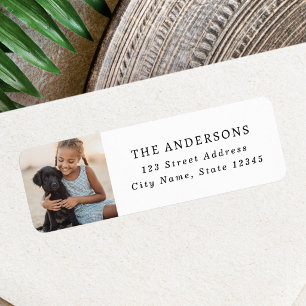 Custom family photo elegant return address label