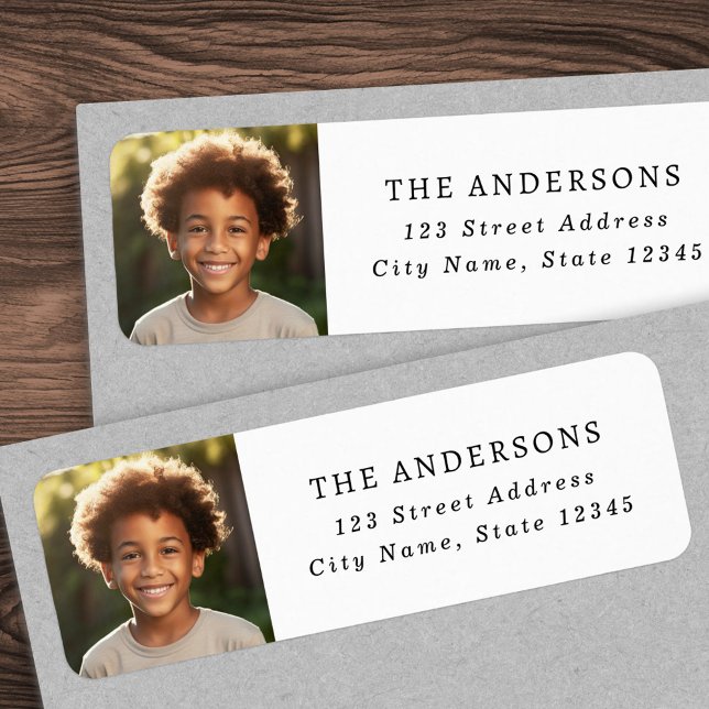 Custom family photo elegant return address label (Custom family photo elegant return address label)