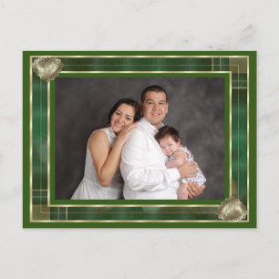 Custom Family Photo Green Antique Frame DIY, ZYPI Postcard