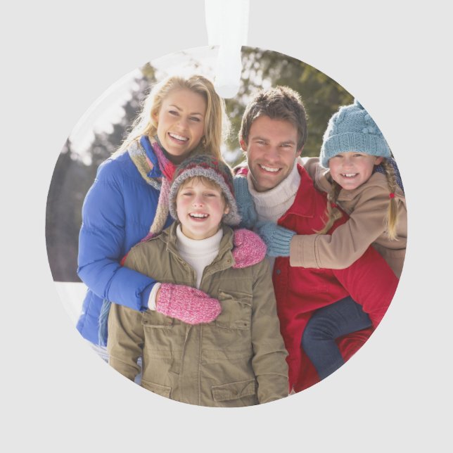 Custom Family Photo Holiday Ornament (Back)