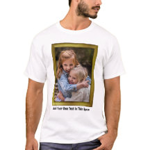 Custom Family Photo Inside Gold Frame + Text Easy