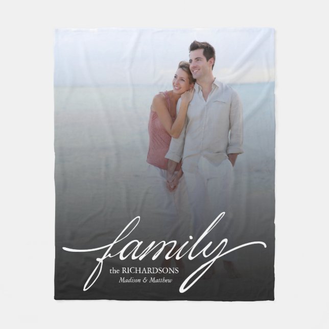 Custom Family Photo Keepsake Blanket (Front)