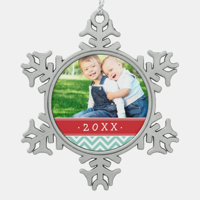 Custom Family Photo Keepsake Holiday Ornament (Front)