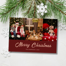 custom family photo merry christmas Card