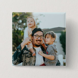 Custom Family Photo Modern 15 Cm Square Badge