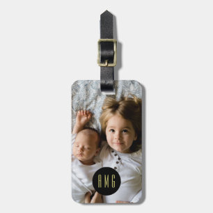 Custom Family Photo Monogram Address Luggage Tag