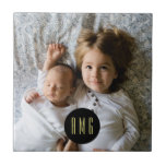 Custom Family Photo | Monogrammed Ceramic Tile<br><div class="desc">A custom family photo decorative tile which features yours or your gift recipients unique monogram. *******If your photo happens to get cut off, use the 'edit this design' or 'customize further' function to add it to the tile. After you add the photo use the forward/backward function to shuffle it behind...</div>
