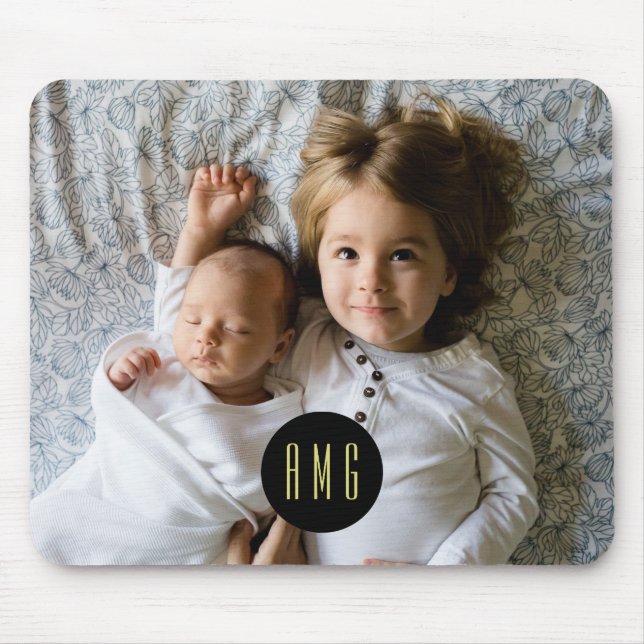 Custom Family Photo | Monogrammed Mouse Pad (Front)
