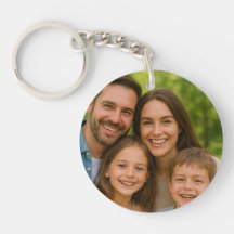 Custom Family Photo Name Keychain