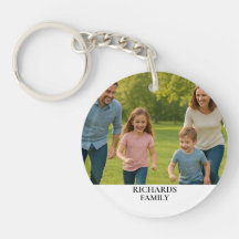 Custom Family Photo Name Keychain