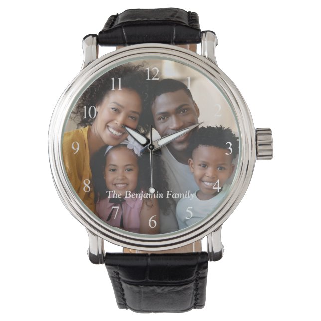 Custom Family Photo Name Personalise  Watch (Front)