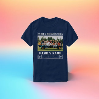 Custom Family Photo & Name Reunion Year T-Shirt
