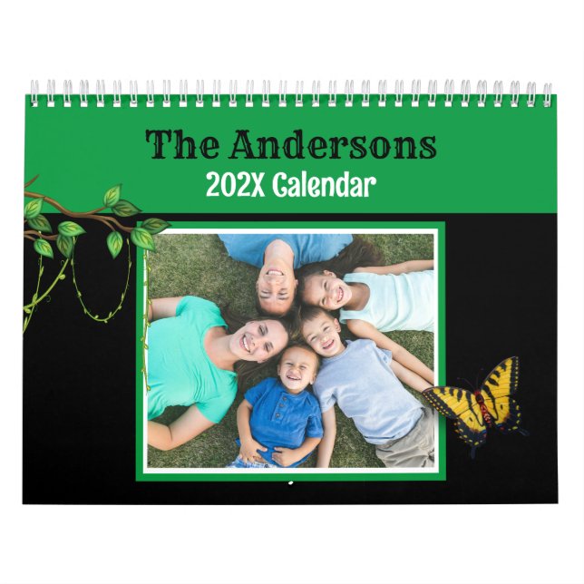 Custom Family Photo Nature Themed  Calendar (Cover)
