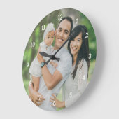 Custom Family Photo Overlay Large Clock (Angle)