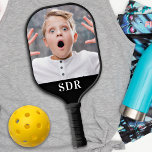 Custom Family Photo Personalised 3 Letter Monogram Pickleball Paddle<br><div class="desc">Custom photo pickelball paddle with personalised monogram. Customise these pickelball rackets with your favourite family,  pet,  dog,  kids photos and monogrammed initials. 
Great gift to all pickleball lovers.  COPYRIGHT © 2020 Judy Burrows,  Black Dog Art - All Rights Reserved . Custom Family Photo Personalised 3 Letter Monogram Pickleball Paddle</div>
