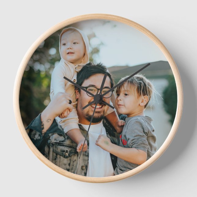 Custom Family Photo Personalised    Clock (Front)