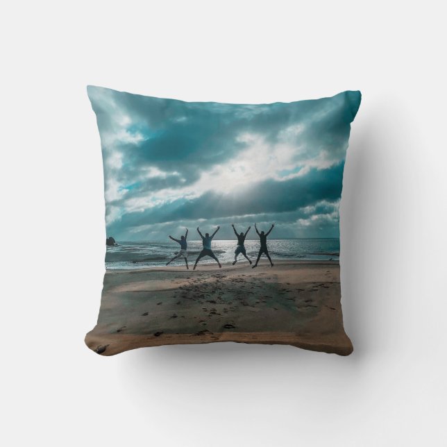 Custom Family Photo Personalised Wall Clock Cushion (Front)