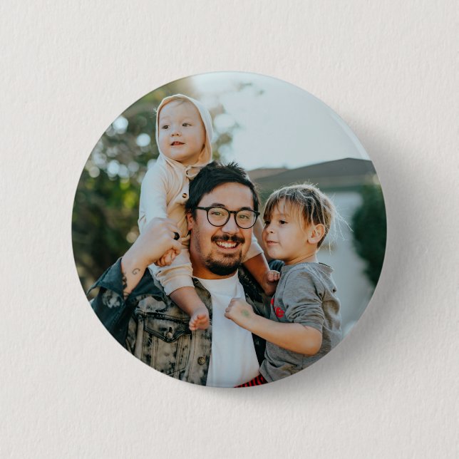 Custom Family Photo Personalized  6 Cm Round Badge (Front)