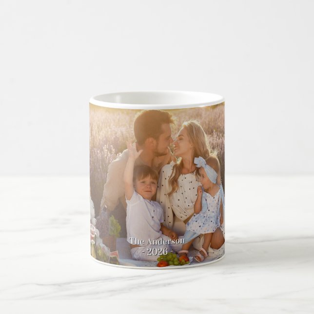 Custom Family Photo – Personalized Last Name  Coffee Mug (Center)