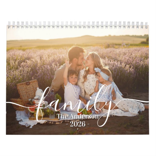 Custom Family Photo | Personalized Light Grey Calendar (Cover)