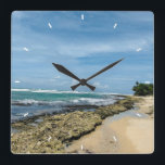 Custom Family Photo Personalized Wall Clock<br><div class="desc">Custom Photo Personalized Square Wall Clock</div>