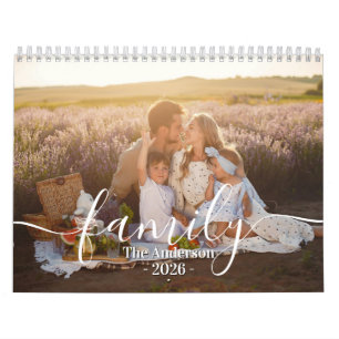 Custom Family Photo Personalized Warm Sand Calendar
