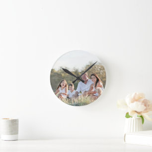Custom family photo round clock