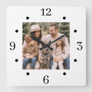 Custom Family Photo Square Wall Clock
