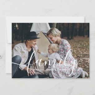 Custom family photo with custom name holiday card