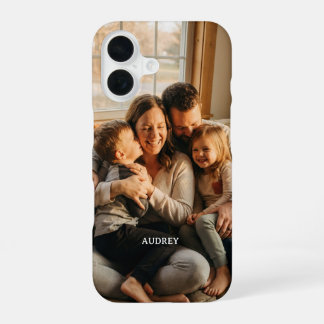 Custom Family Photo with Custom Name iPhone 16 Case