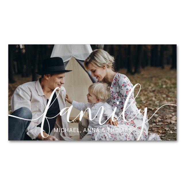 Custom family photo with custom name 	Magnetic business card (Front)