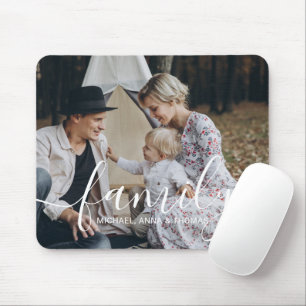 Custom family photo with custom name mouse pad