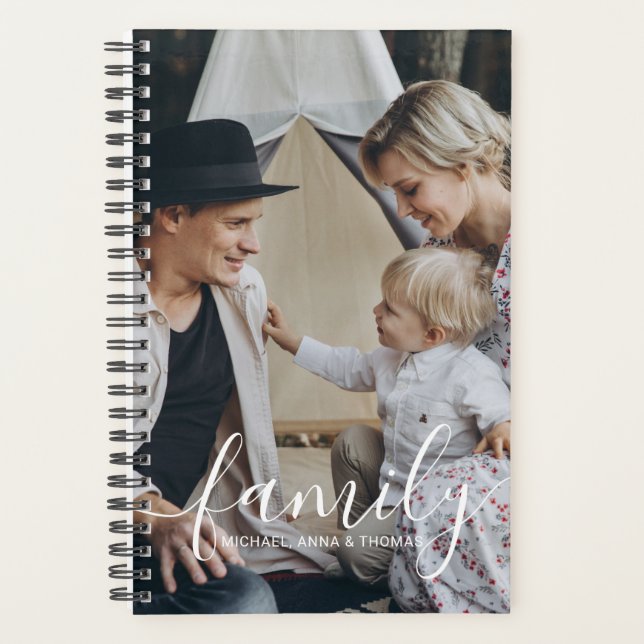 Custom family photo with custom name planner (Front)