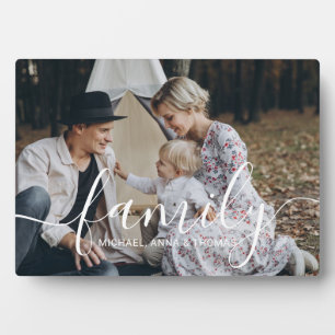 Custom family photo with custom name plaque