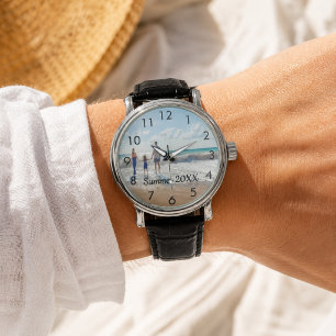 Custom family photo with text watch