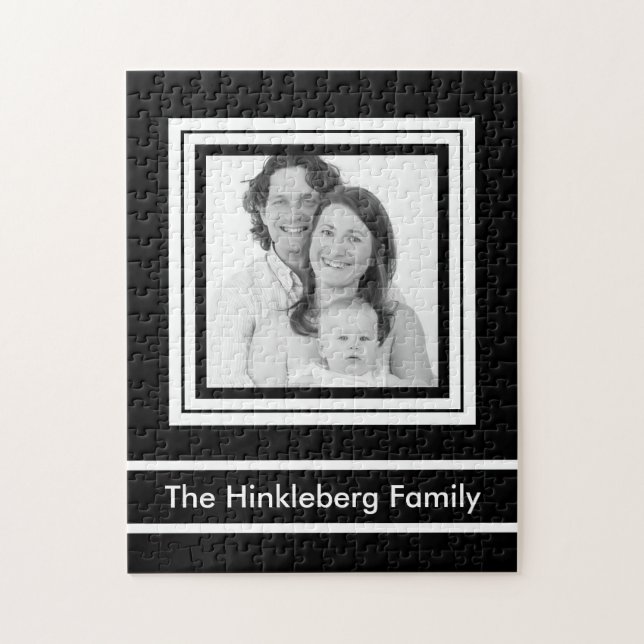 Custom Family Photo with Your Own Text Jigsaw Puzzle (Vertical)