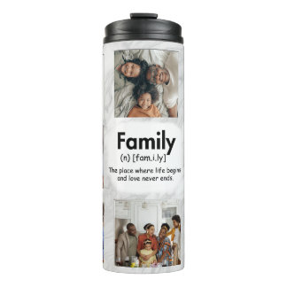 Custom Family Photo Wrapped Eight Picture Collage Thermal Tumbler
