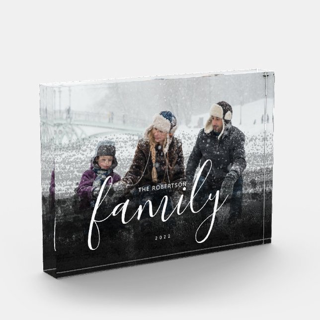 Custom Family Photography Black Abstract Overlay Photo Block (Left)